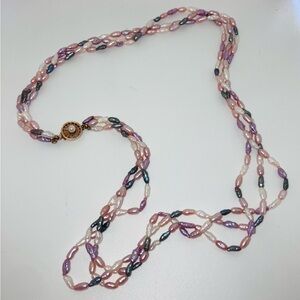 14k Pastel Cultured Pearl 24in Necklace